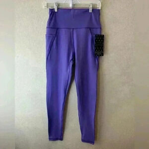 Vie Active Purple Solid Activewear Leggings sz L NWT